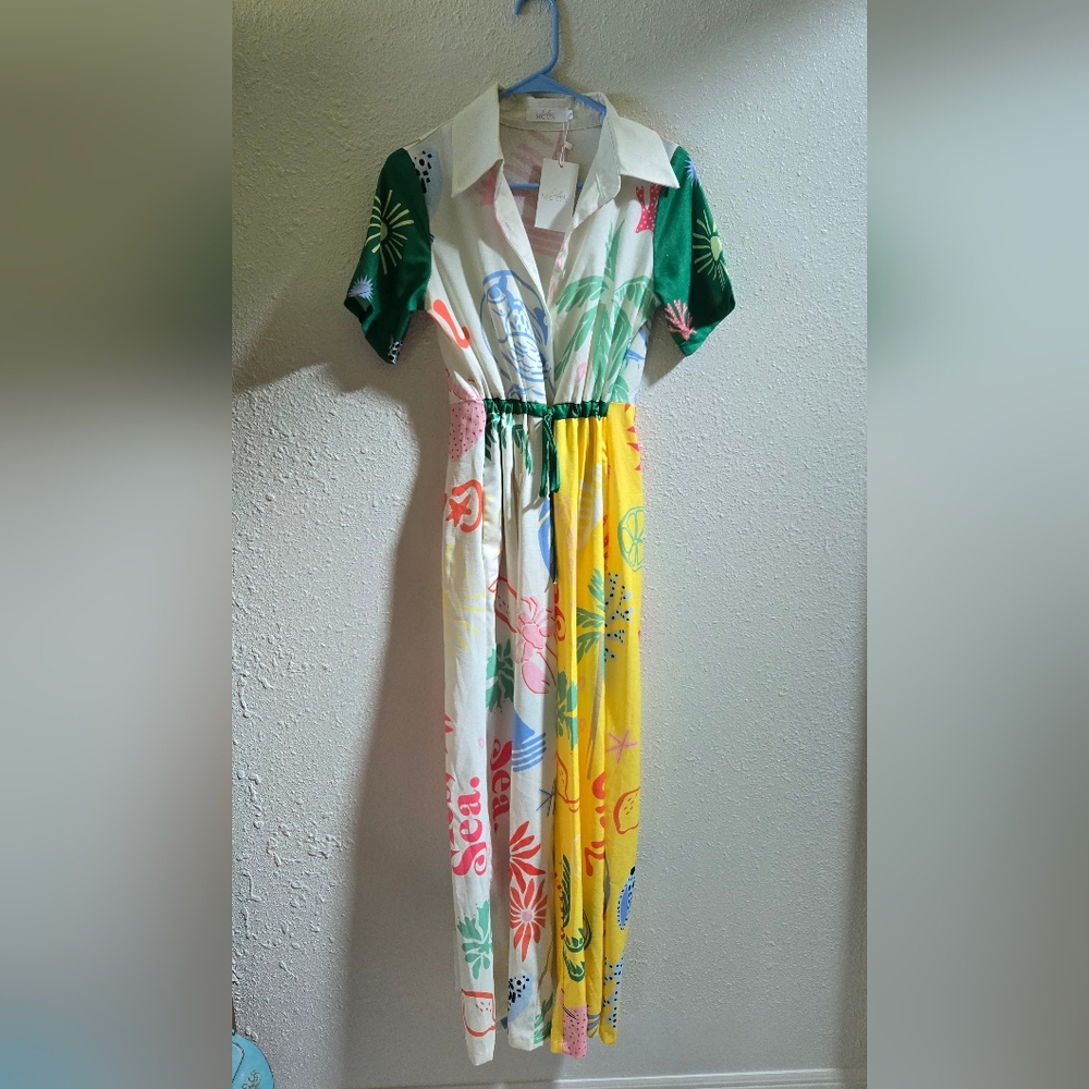 NWT, Endless Moon, Colorful Printed Jumpsuit, Sz. S